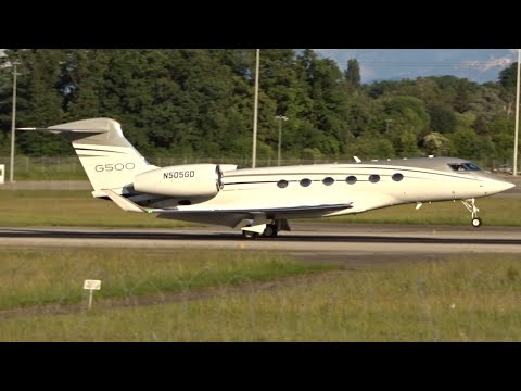 Gulfstream G650s & G500s in action at Geneva/GVA/LSGG