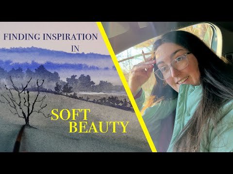 Painting soft, foggy, winter Scottish landscapes (watercolor & gouache)