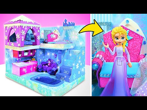 Stylish Mini Castle for Elsa! 💎 Magical Crafts for Kids