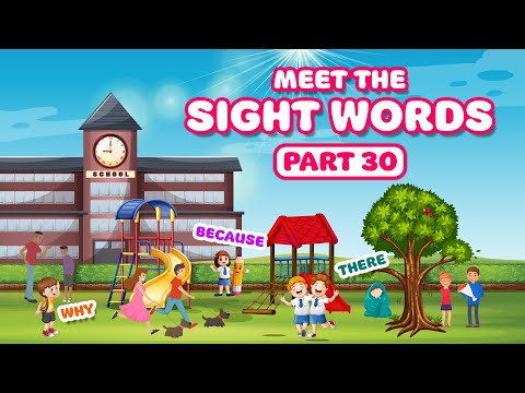 Sight words 30 I Learn Sight words I Because I There I  I Sight words quiz I school I learn English