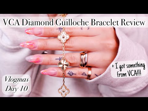 Van Cleef 5 Motif Diamond Guilloche Bracelet In-Depth Review VCA Fine Jewelry Collection Vlogmas