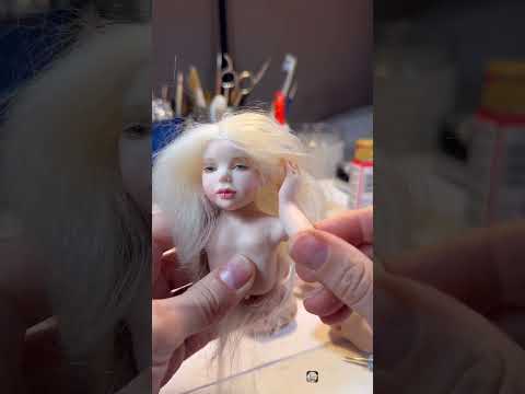 Finished fairy face #ellenfaeforest #shorts #short #doll #artist #polymerclay #diy #craft #wig #ooak