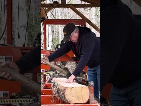 #shortvideo Turning Short Ugly Poplar 90 Degrees to Saw 3rd Slab #woodworking