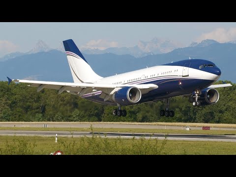 4K | Al-Atheer Airbus A310 HZ-NSA landing & takeoff at Geneva/GVA/LSGG