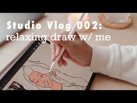 Studio Vlog 002 ☆ Digital Drawings, Packing an Order, Family, Chill Vibes ☼ Katherine Schiller Art