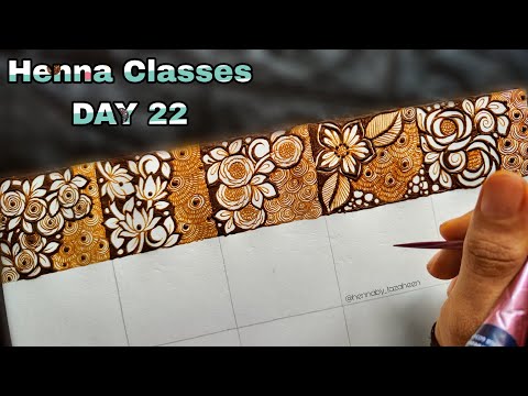 Tazaheen Henna Classes Day 22 ||Learn Detailed Henna with Tazaheen Henna Classes 2023