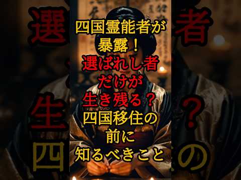 四国霊能者が暴露！選ばれし者だけが生き残る？ 四国移住の前に知るべきこと【 都市伝説 予言 陰謀論 南海トラフ 四国 】