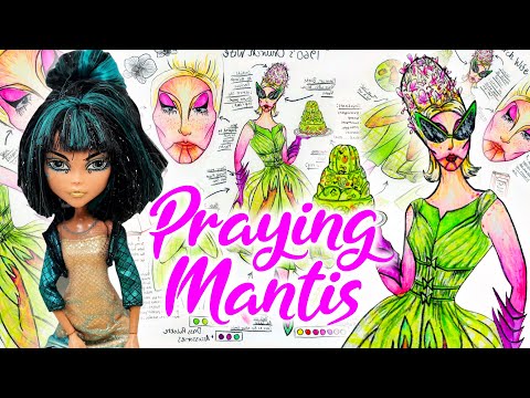 Making ORCHID PRAYING MANTIS / The 60s CHURCH WIFE DOLL /Monster High Doll Repaint by Poppen Atelier