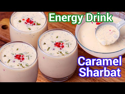 Refreshing Caramel Sharbat Drink - Healthy Energy Drink | Caramel Custard Sharbat | Doodh Sharbat