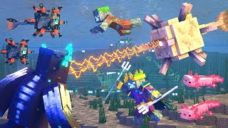 Warden vs Elder Guardian and Drowned Ocean Army (Minecraft Animation Movie)