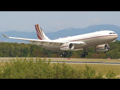 4K | VQ-BIG Airbus A330-200 Prestige landing & takeoff at Geneva/GVA/LSGG