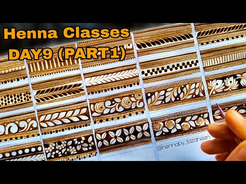 Tazaheen Henna Classes Day 9 (Part 1) ||Learn Detailed Henna with Tazaheen Henna Classes 2023