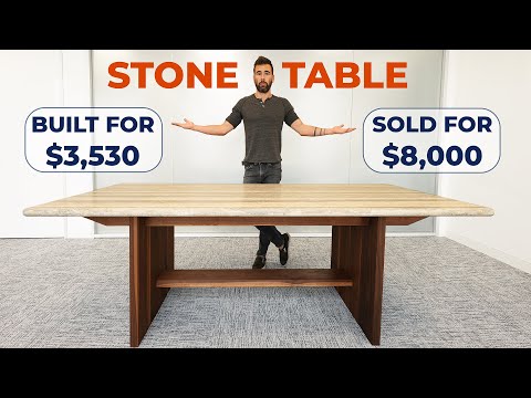 $3530 in Materials to make a $8000 Table  |  Custom Travertine and Walnut Table Commission