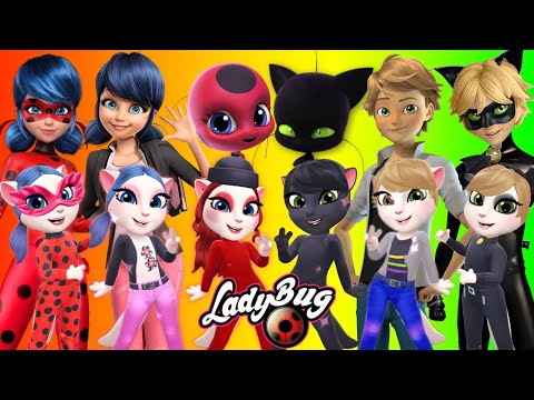 My Talking Angela 2 😻 || 🌈 MIRACULOUS LADYBUG 🐞 | Tikki & Plag 🐈‍⬛ | New Update || Cosplay Makeover