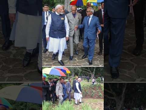 PM Modi visits Ayurveda garden in the state guest house of Mauritius | #shorts