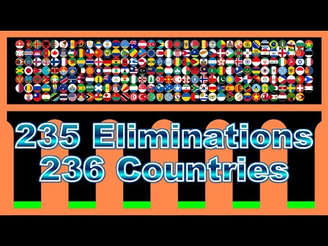 235 times eliminations & 236 countries and regions marble race in Algodoo | Marble Factory