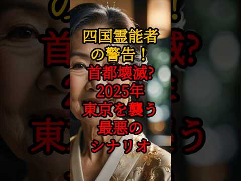 四国霊能者の警告!首都壊滅？2025年、東京を襲う最悪のシナリオ【 都市伝説 予言 陰謀論 南海トラフ 四国 】