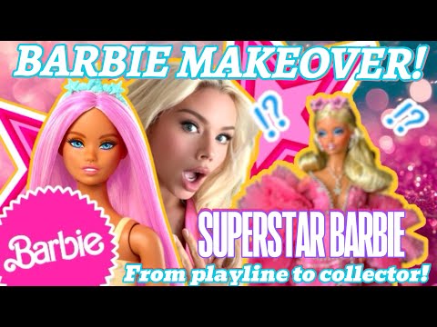 CUSTOM BARBIE! SUPERSTAR BARBIE! REPAINT, REROOT, DESIGNING, SEWING! HOW TO MAKE A BARBIE!