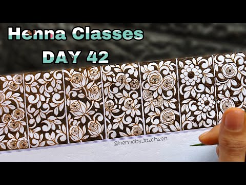 Tazaheen Henna Classes DAY 42 || Learn Detailed Henna with Tazaheen Henna Classes 2024