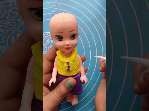 Doll Dress Making With Super Clay|Old Doll Makeover|💃🥰❤️ @SaiCreatives2753 #viral#shorts#doll#trend