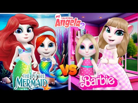 My Talking Angela 2 || Mother Barbie and Ariel with her doughters | New Update || Cosplay