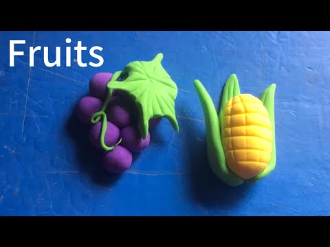 How to make polymer clay miniature graps and popcorn easy step