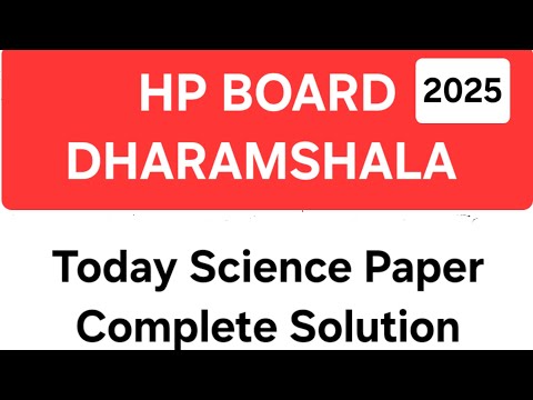 Today Science Paper Answer Key 2025 (Series A) HP BOSE DHARAMSHALA