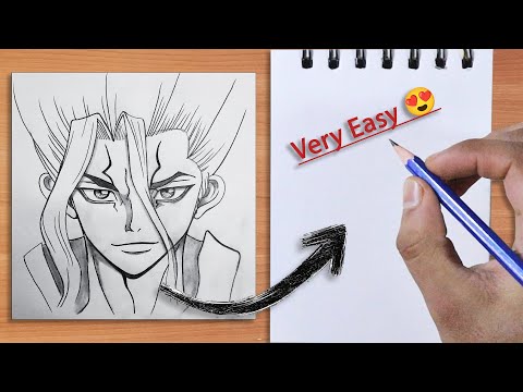 How to draw Senku | Anime style drawing drawing | Anime sketchbook tour