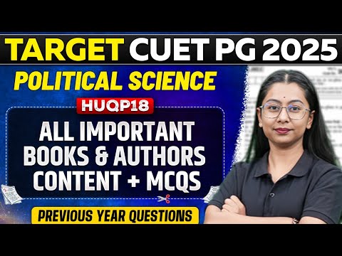 CUET PG 2025 Political Science | All Important Books & Authors | Content + MCQs | PW