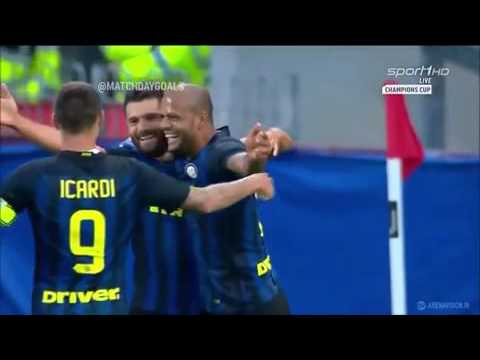 Inter 2-0 Celtic - Candreva goal celebration with Felipe Melo