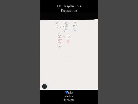 Basic Algebra Problem| Hesi| Kaplan | Teas| #prenursing #hesi #kaplan #exam #math