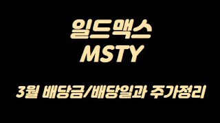 미국월배당ETF 일드맥스 MSTY 3월 배당금/배당일과 주가정리