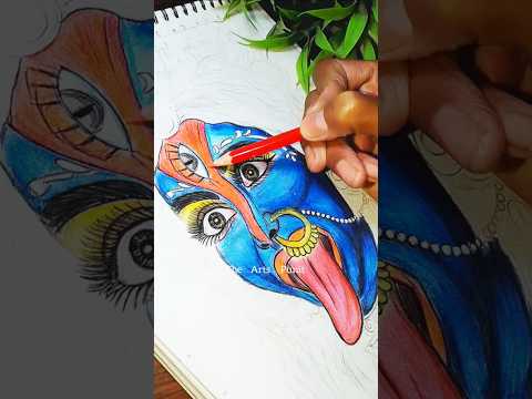 Kali mata drawing 😍✨ || colour pencil drawing ❤️ || #shorts #drawing #theartspunit