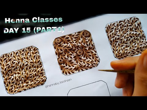 Tazaheen Henna Classes Day 15 (PART1) ||Learn Detailed Henna with Tazaheen Henna Classes 2023