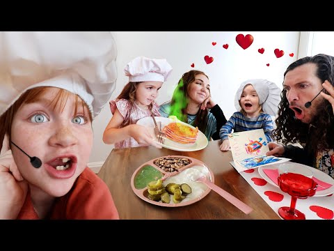 MYSTERY DATE for MOM and DAD!! a Valentines Kiss secret mission with Adley Niko & Navey at Love Cafe