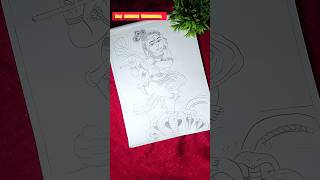 Krishna ji kaliya naag mardan drawing 😍 😱 || Krishna ji lila ❤️ || #shorts