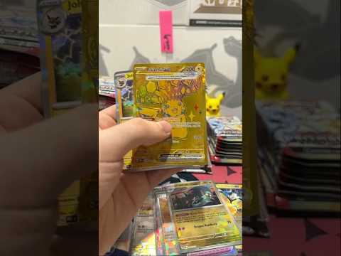 From our 90 Prismatic Evolutions Pack opening A GOLD PIKA! #prismaticevolutions #goldpika #goldpika