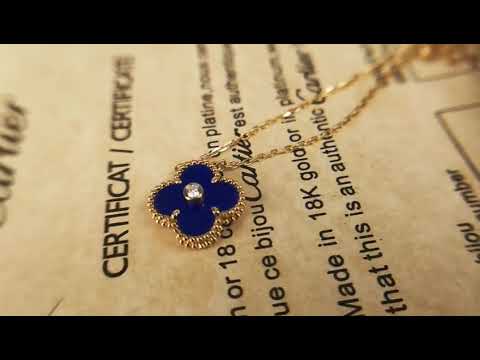 Van Cleef Alhambra Necklace Blue Chalcedony