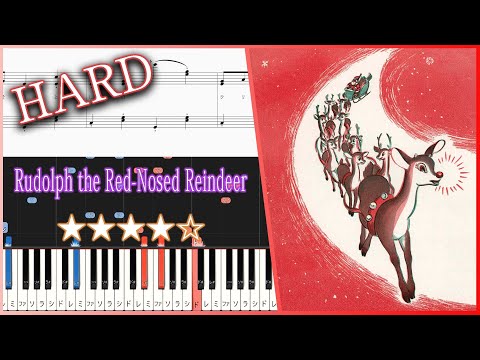 Rudolph the Red-Nosed Reindeer - Christmas Song - Hard Piano Tutorial + Sheets【Piano Arrangement】