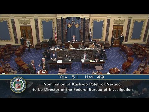 U.S. Senate Confirms Kash Patel to be FBI Director