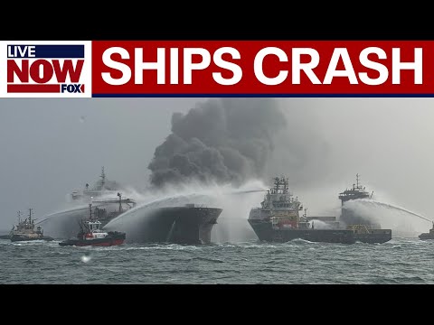 Crashed cargo ship burns off England coast | LiveNOW from FOX