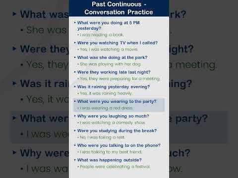 Past Continuous Tense | English Speaking | English Conversation Practice