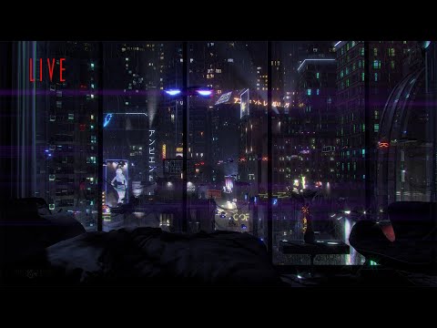 24/7 In A Cyberpunk Apartment | Tokyo Cyberpunk | Rain Sounds For Deep Sleep | Rain On Window Sounds