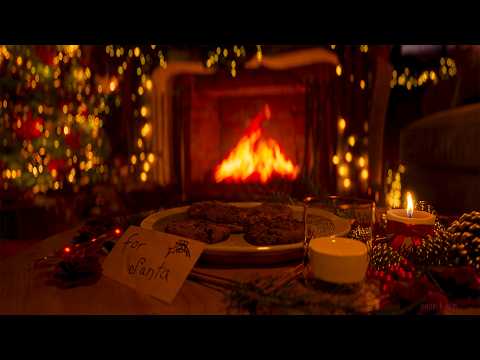 Waiting For Santa On Christmas Eve | Gentle Crackling Fireplace | 4K