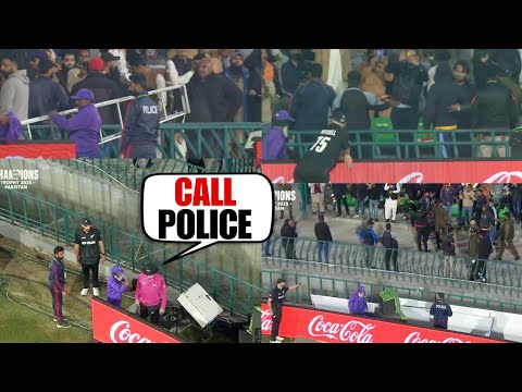 Huge drama ball got lost & police came to find ball at Gaddafi Stadium during NZ vs SA Semi Final