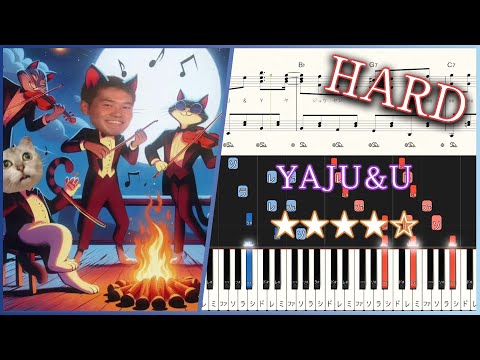 YAJU&U（Yaju senpai ikisugin ikuiku a a a a yarimasune）- Mochimochi - Hard Piano Tutorial + Sheets