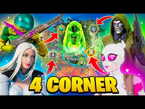 The 4 CORNER *DOOM EVENT* Challenge in Fortnite!