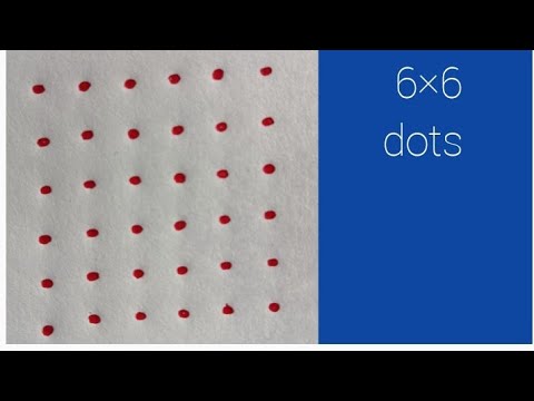 Small dots muggulu | 6×6 dots easy kolam | daily use rangoli designs | simple kolam with dots |