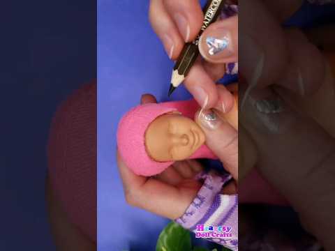 🔥Amazing Doll Makeover Transformation😍 Barbie Repaint, OOAK faceup,  cute Jazzie #shorts #dollartist