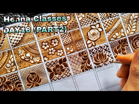 Tazaheen Henna Classes Day 16 (PART2) ||Learn Detailed Henna with Tazaheen Henna Classes 2023